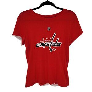 Reebok womens large NHL Washington capitals Hockey Green 52 short sleeve cotton